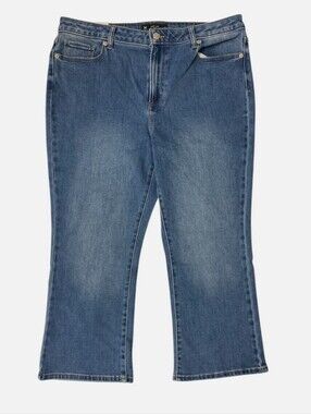 Member's Mark Women's High Rise Crop Flare Stretch Jeans Medium Wash 16